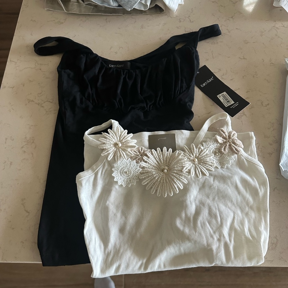 NWT xs embellished tank top duo Anthropologie and Karen lane